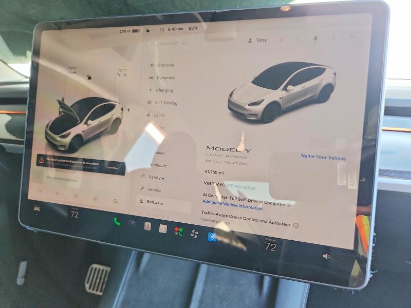 Aukcja sprzedaży 2023 Tesla Model Y, vin: 7SAYGDEE7PA118620, numer aukcji: 65370656
