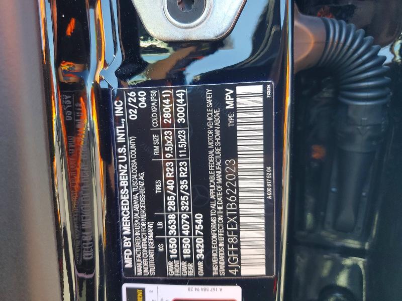 Aukcja sprzedaży 2026 Mercedes-benz Gls, vin: 4JGFF8FEXTB622023, numer aukcji: 64139196