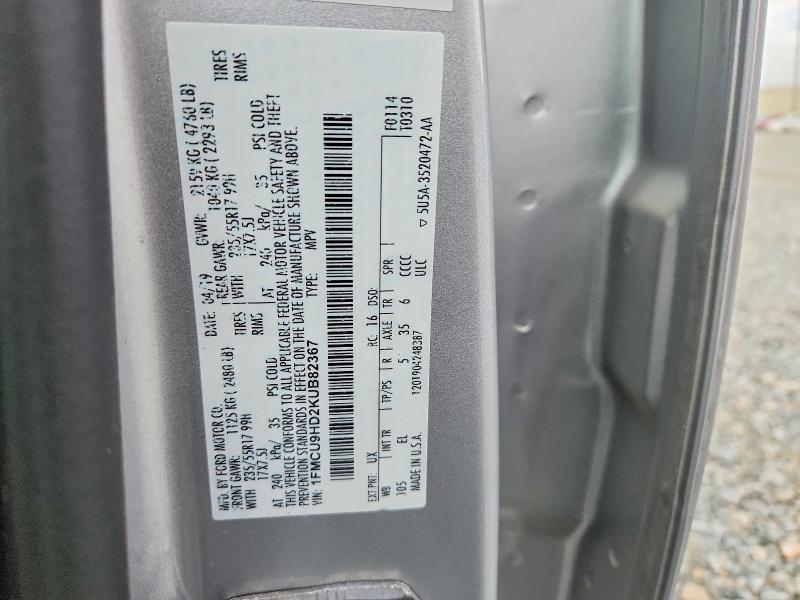 Продажа на аукционе авто 2019 Ford Escape, vin: 1FMCU9HD2KUB82367, номер лота: 66730626