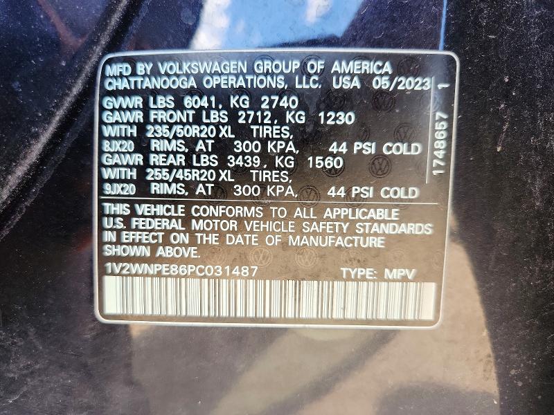 66433636 :رقم المزاد ، 1V2WNPE86PC031487 vin ، 2023 Volkswagen Id.4 مزاد بيع