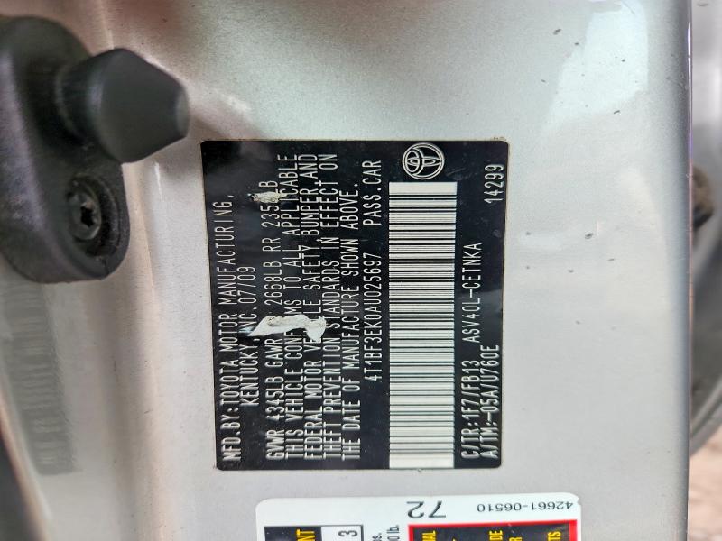 2010 Toyota Camry მანქანა იყიდება აუქციონზე, vin: 4T1BF3EK0AU025697, აუქციონის ნომერი: 64677416