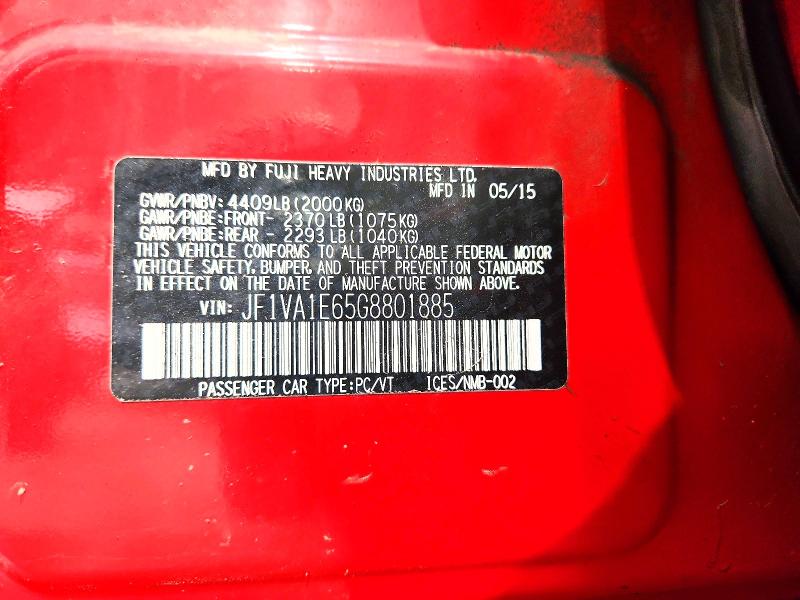 Продаж на аукціоні авто 2016 Subaru Wrx, vin: JF1VA1E65G8801885, номер лоту: 63324696