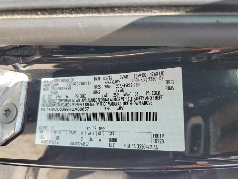 Продаж на аукціоні авто 2017 Ford Escape, vin: 1FMCU0J99HUA60857, номер лоту: 64007596