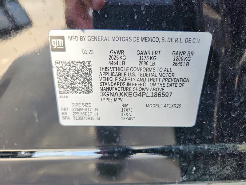 64855886 :رقم المزاد ، 3GNAXKEG4PL186597 vin ، 2023 Chevrolet Equinox مزاد بيع
