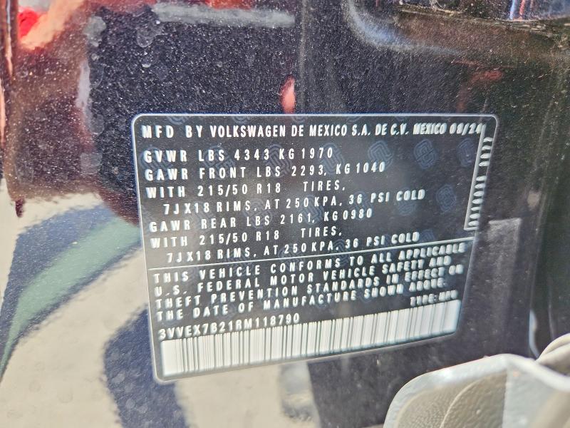 Aukcja sprzedaży 2024 Volkswagen Taos, vin: 3VVEX7B21RM118790, numer aukcji: 63436716