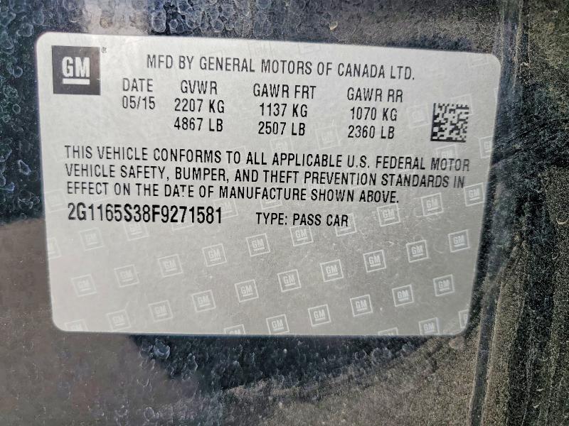 65021426 :رقم المزاد ، 2G1165S38F9271581 vin ، 2015 Chevrolet Impala مزاد بيع