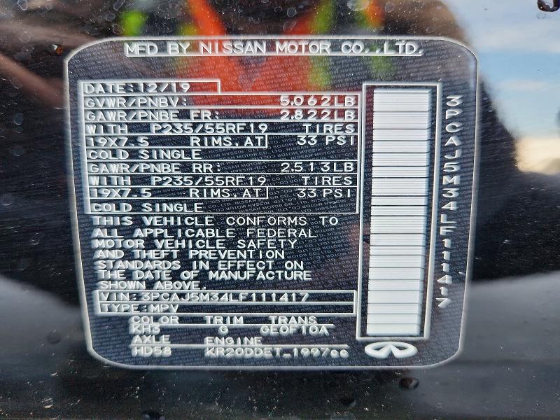 Продажа на аукционе авто 2020 Infiniti Qx50, vin: 3PCAJ5M34LF111417, номер лота: 64157486