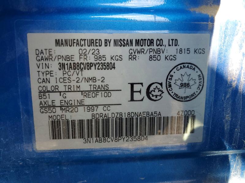 65680356 :رقم المزاد ، 3N1AB8CV8PY235804 vin ، 2023 Nissan Sentra مزاد بيع