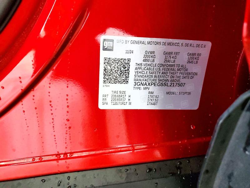 Продажа на аукционе авто 2025 Chevrolet Equinox, vin: 3GNAXPEG5SL217507, номер лота: 66394856