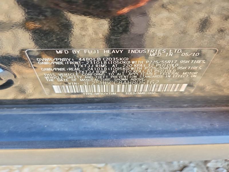 2010 Subaru Forester მანქანა იყიდება აუქციონზე, vin: JF2SH6CC8AH805162, აუქციონის ნომერი: 65934736
