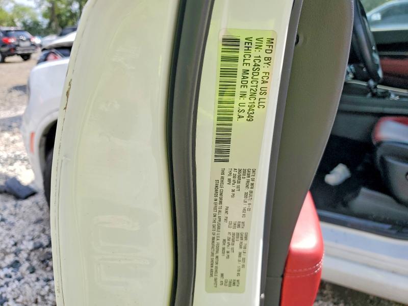 Aukcja sprzedaży 2022 Dodge Durango, vin: 1C4SDJCT2NC194349, numer aukcji: 65440896
