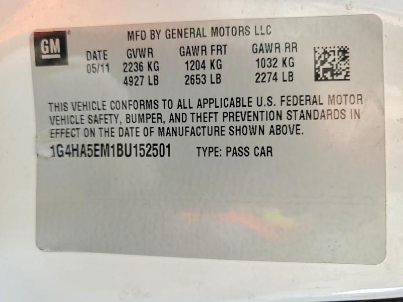 Aukcja sprzedaży 2011 Buick Lucerne, vin: 1G4HA5EM1BU152501, numer aukcji: 64123976