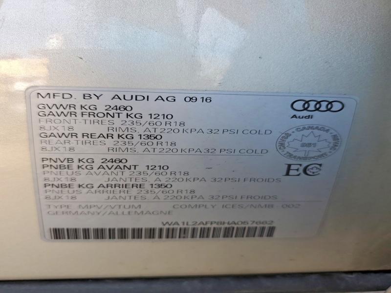 Aukcja sprzedaży 2017 Audi Q5, vin: WA1L2AFP8HA057662, numer aukcji: 65382486