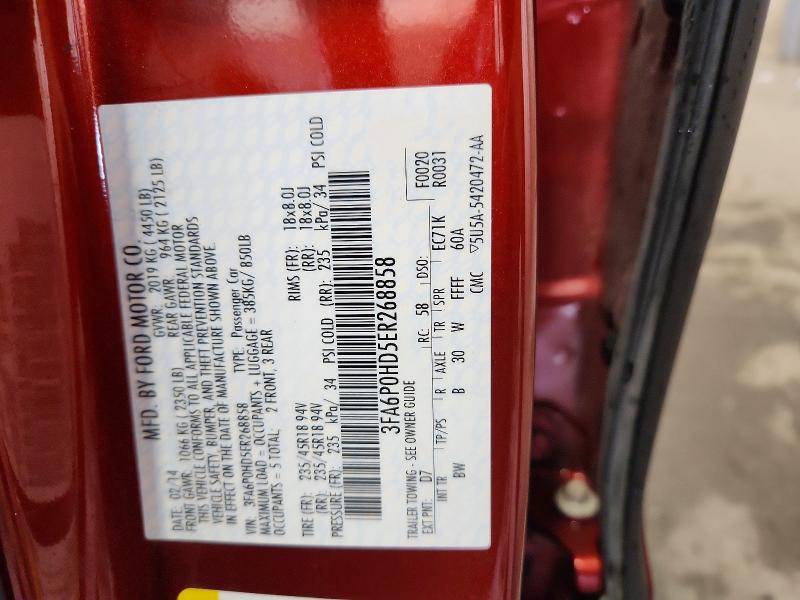 64699736 :رقم المزاد ، 3FA6P0HD5ER268858 vin ، 2014 Ford Fusion مزاد بيع