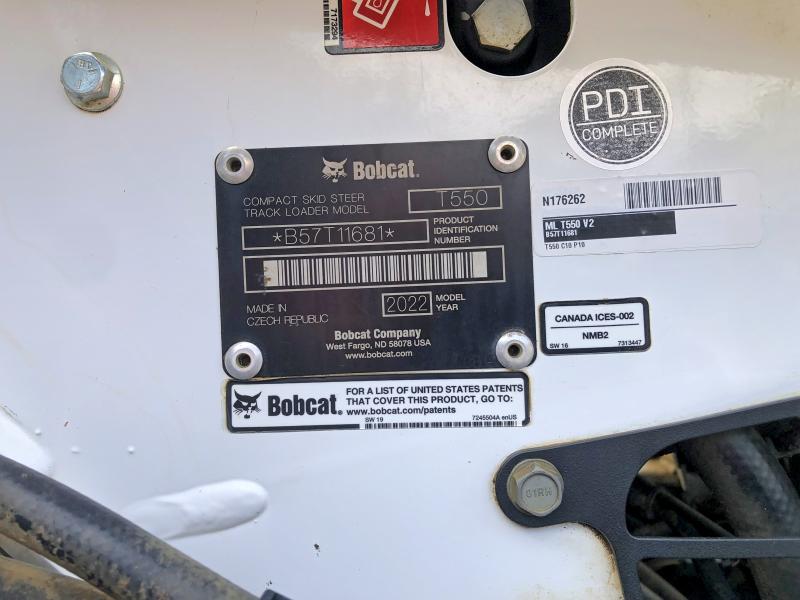 63448296 :رقم المزاد ، B57T11681 vin ، 2022 Bobcat 236 مزاد بيع