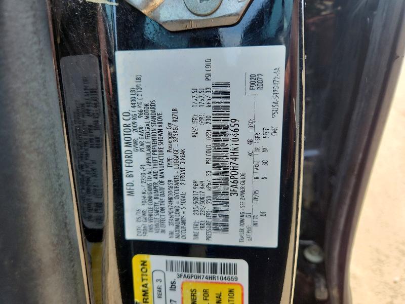Продаж на аукціоні авто 2017 Ford Fusion, vin: 3FA6P0H74HR104659, номер лоту: 64833276