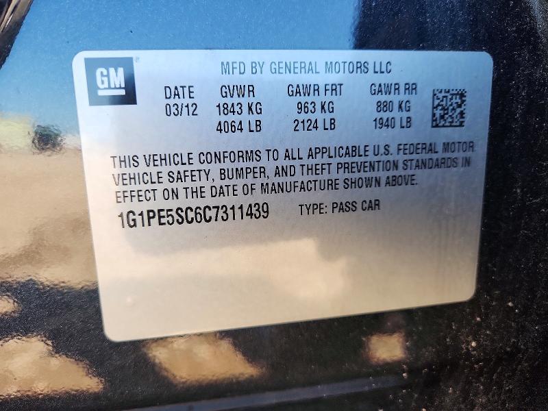 Продаж на аукціоні авто 2012 Chevrolet Cruze, vin: 1G1PE5SC6C7311439, номер лоту: 63486446