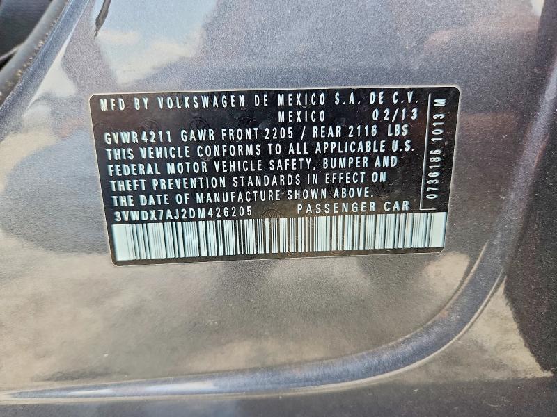 Продажа на аукционе авто 2013 Volkswagen Jetta, vin: 3VWDX7AJ2DM426205, номер лота: 63757726