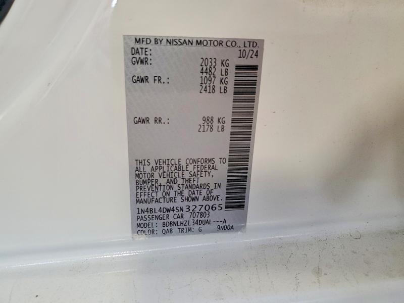 Aukcja sprzedaży 2025 Nissan Altima, vin: 1N4BL4DW4SN327065, numer aukcji: 66133286