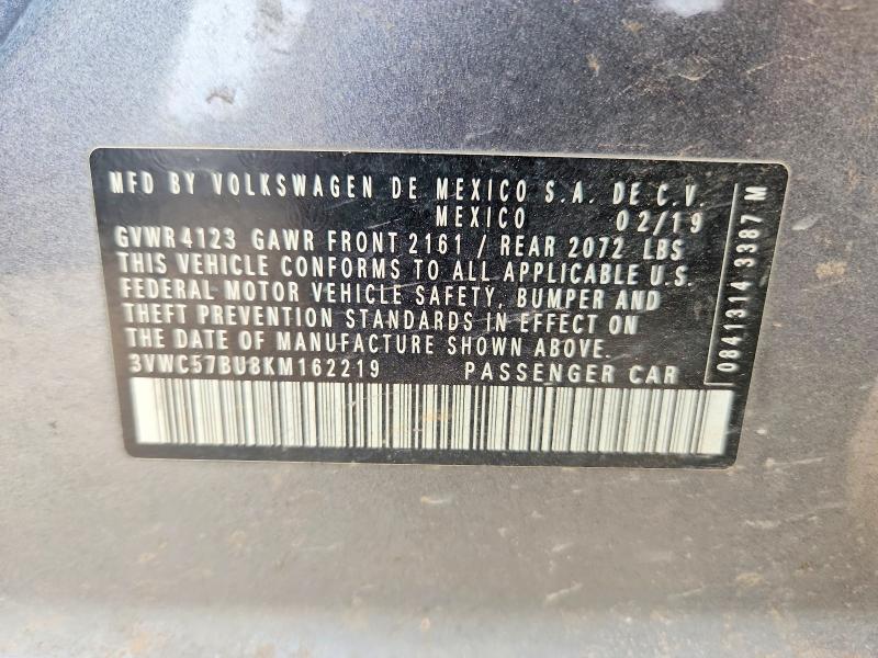 Продажа на аукционе авто 2019 Volkswagen Jetta, vin: 3VWC57BU8KM162219, номер лота: 66298726