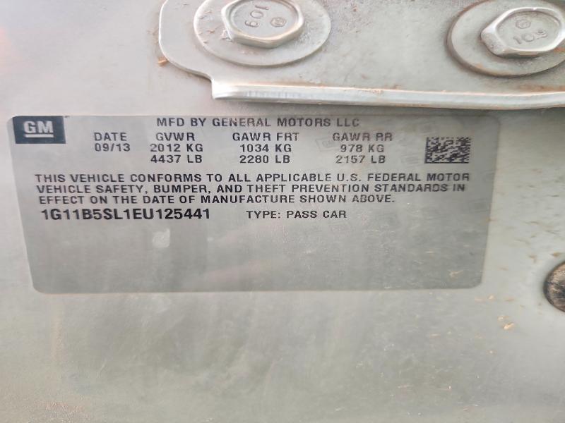 63661786 :رقم المزاد ، 1G11B5SL1EU125441 vin ، 2014 Chevrolet Malibu مزاد بيع