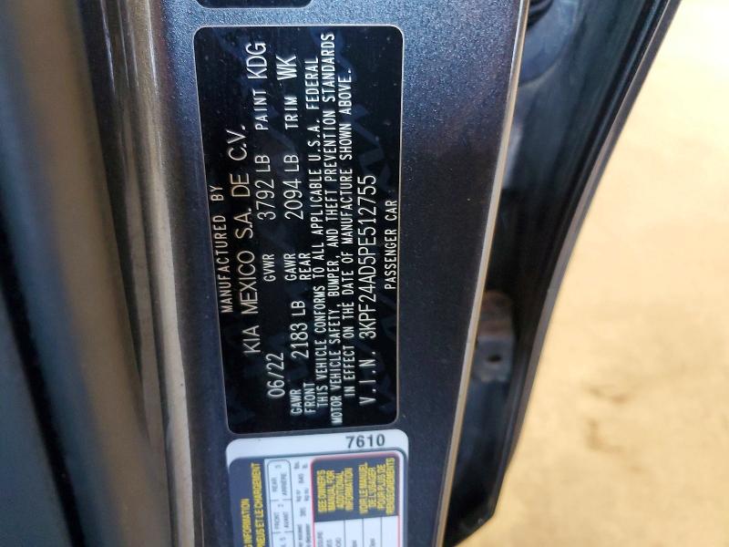63559446 :رقم المزاد ، 3KPF24AD5PE512755 vin ، 2023 Kia Forte مزاد بيع