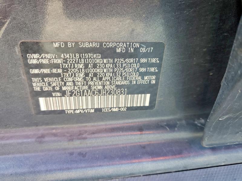 Продаж на аукціоні авто 2018 Subaru Crosstrek, vin: JF2GTAAC6JH230831, номер лоту: 67405716