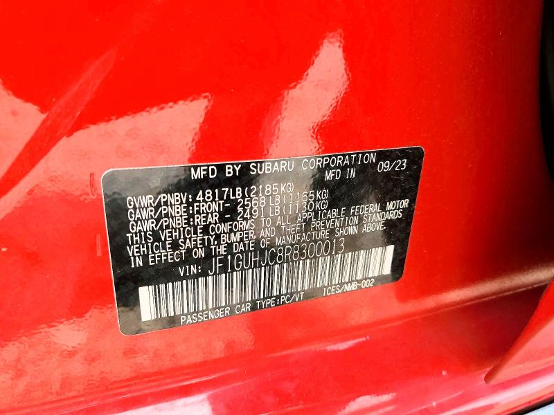 Aukcja sprzedaży 2024 Subaru Impreza, vin: JF1GUHJC8R8300013, numer aukcji: 64615466