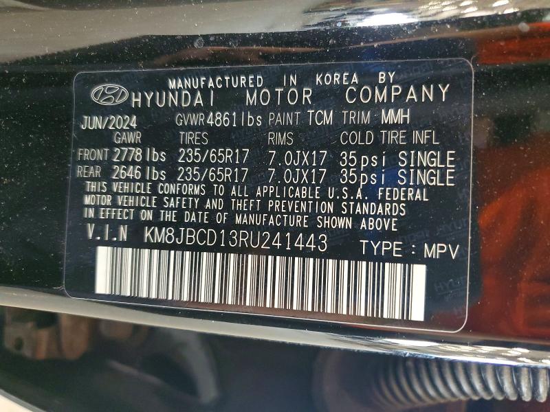 Продаж на аукціоні авто 2024 Hyundai Tucson, vin: KM8JBCD13RU241443, номер лоту: 64828826