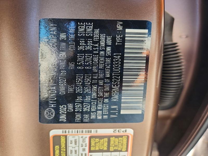 2026 Hyundai Palisade მანქანა იყიდება აუქციონზე, vin: KM8RMES22TU033341, აუქციონის ნომერი: 63733156