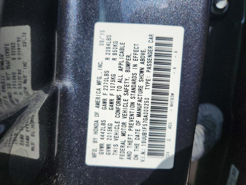 64056746 :رقم المزاد ، 19UUB1F57GA000250 vin ، 2016 Acura Tlx مزاد بيع