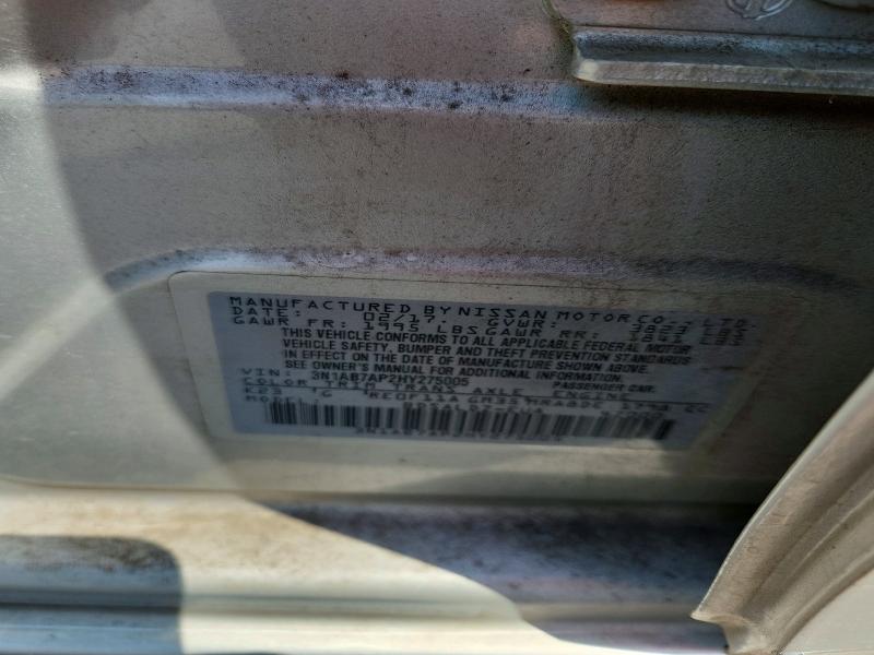 66923176 :رقم المزاد ، 3N1AB7AP2HY275005 vin ، 2017 Nissan Sentra مزاد بيع