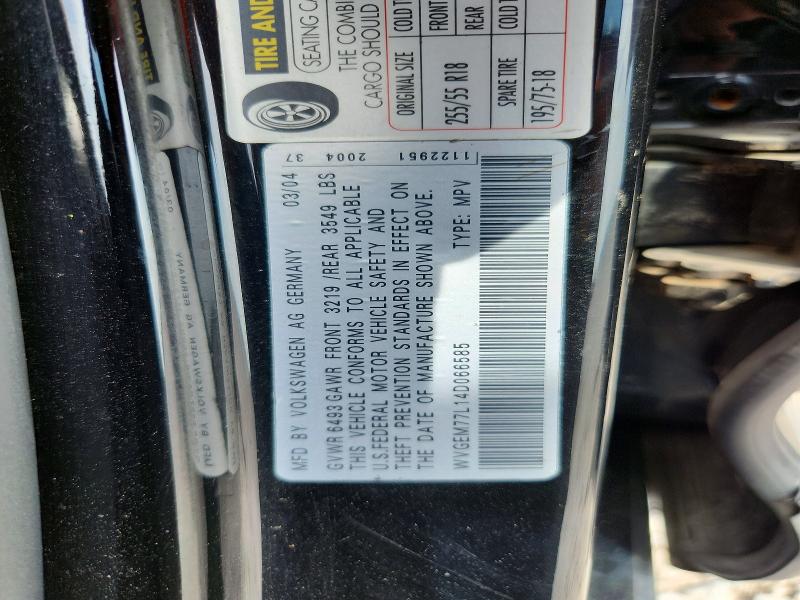 Aukcja sprzedaży 2004 Volkswagen Touareg, vin: WVGEM77L14D066585, numer aukcji: 66176166