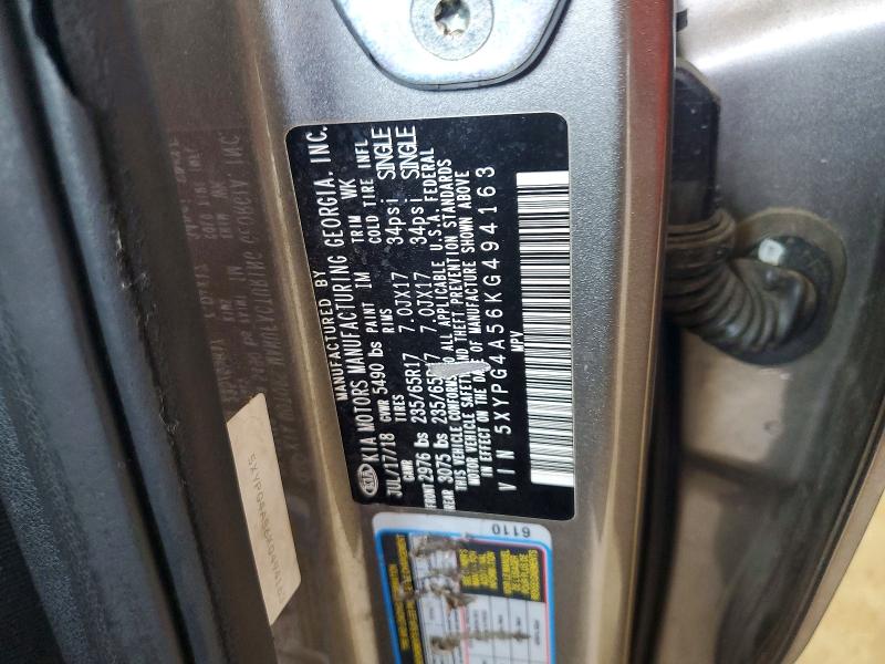 Aukcja sprzedaży 2019 Kia Sorento, vin: 5XYPG4A56KG494163, numer aukcji: 65153256