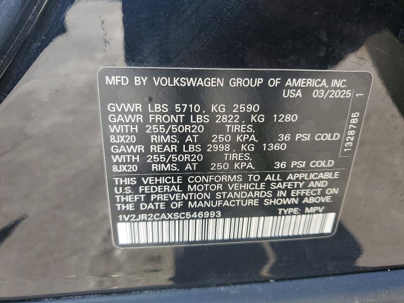 2025 Volkswagen Atlas მანქანა იყიდება აუქციონზე, vin: 1V2JR2CAXSC546993, აუქციონის ნომერი: 63903636