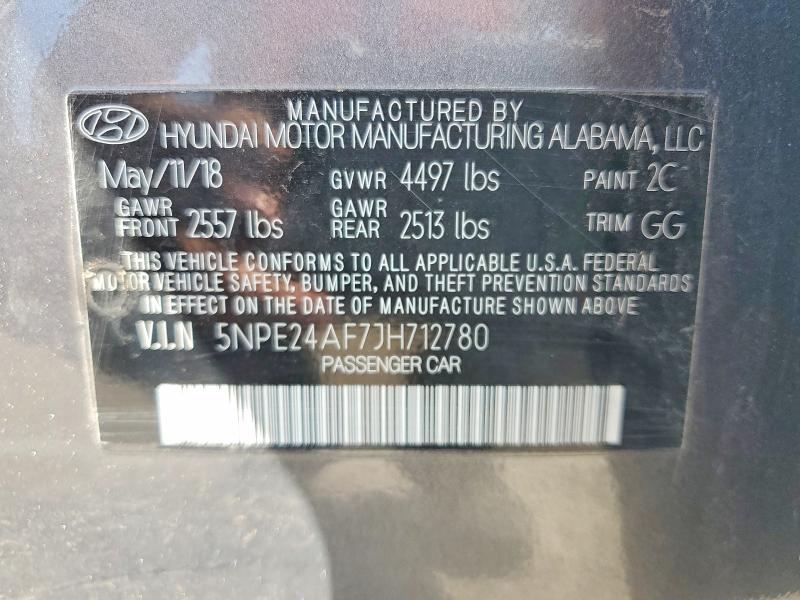 Aukcja sprzedaży 2018 Hyundai Sonata, vin: 5NPE24AF7JH712780, numer aukcji: 65513436