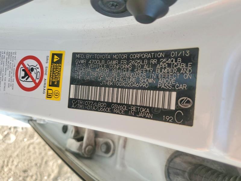 Aukcja sprzedaży 2013 Lexus Es, vin: JTHBK1GGXD2046990, numer aukcji: 63932386