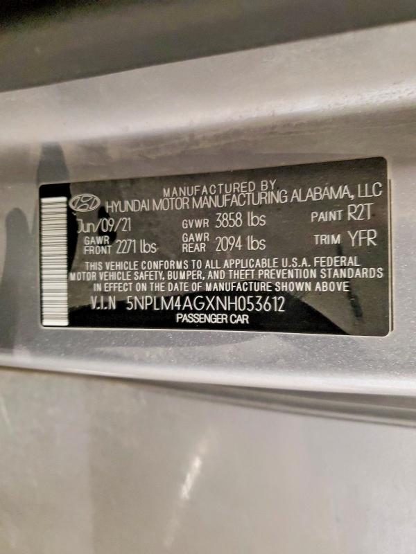 65878366 :رقم المزاد ، 5NPLM4AGXNH053612 vin ، 2022 Hyundai Elantra مزاد بيع