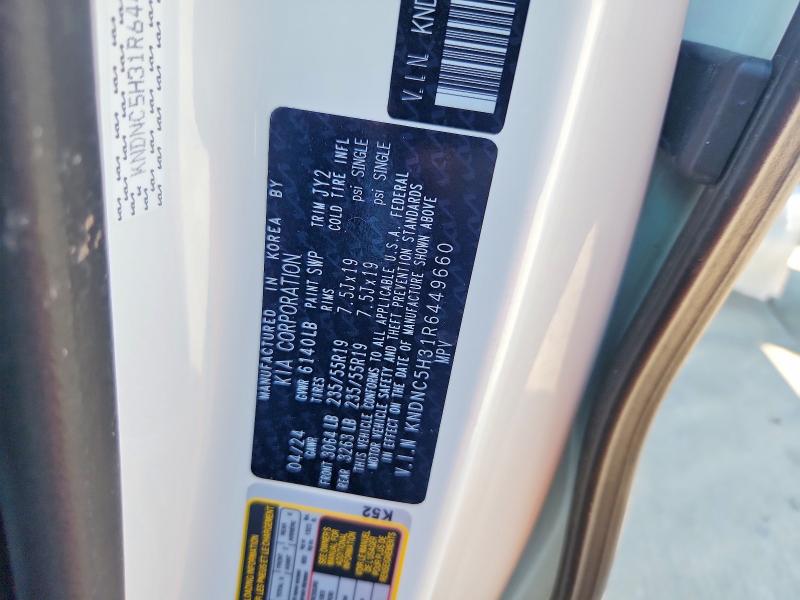 66691706 :رقم المزاد ، KNDNC5H31R6449660 vin ، 2024 Kia Carnival مزاد بيع