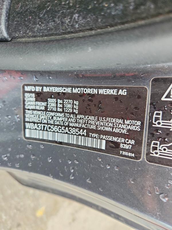 Aukcja sprzedaży 2016 Bmw 435, vin: WBA3T7C56G5A38544, numer aukcji: 62989746