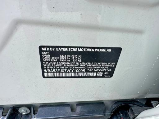 2027 Bmw 530 მანქანა იყიდება აუქციონზე, vin: WBA53FJ07VCY10095, აუქციონის ნომერი: 65168516