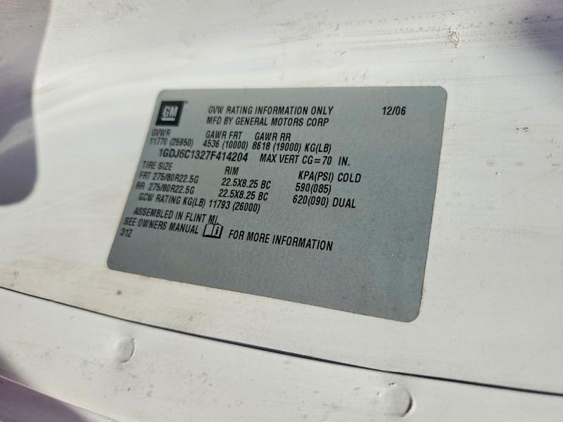 68717646 :رقم المزاد ، 1GDJ6C1327F414204 vin ، 2007 Gmc C6500 مزاد بيع