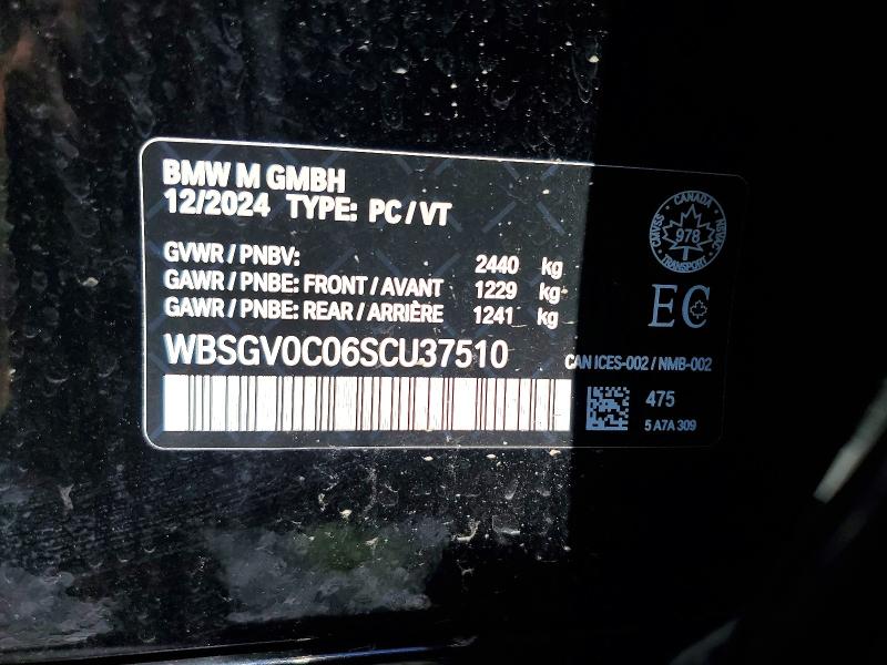 2025 Bmw M8 მანქანა იყიდება აუქციონზე, vin: WBSGV0C06SCU37510, აუქციონის ნომერი: 63188896