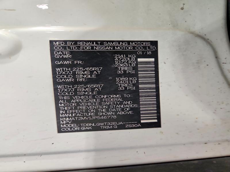 Продажа на аукционе авто 2018 Nissan Rogue, vin: KNMAT2MV1JP546778, номер лота: 64594396
