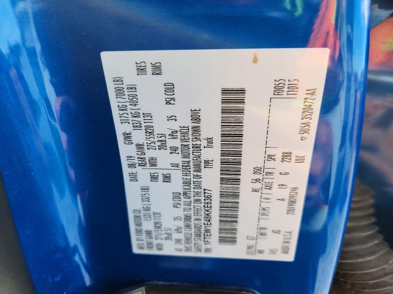 Aukcja sprzedaży 2019 Ford F150, vin: 1FTEW1E48KKE63677, numer aukcji: 65112766