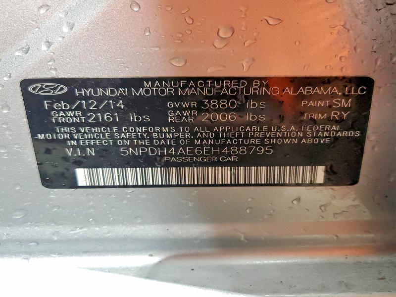 Продажа на аукционе авто 2014 Hyundai Elantra, vin: 5NPDH4AE6EH488795, номер лота: 63841316
