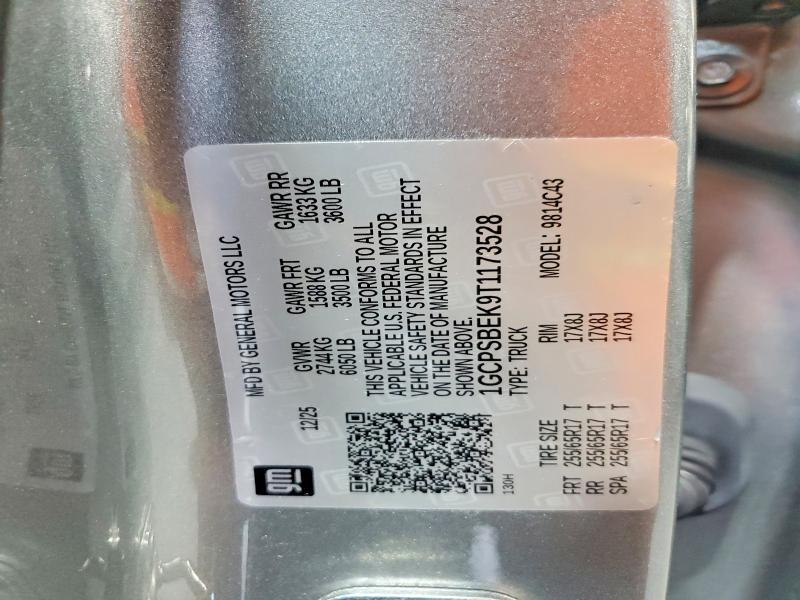 Продаж на аукціоні авто 2026 Chevrolet Colorado, vin: 1GCPSBEK9T1173528, номер лоту: 70695296
