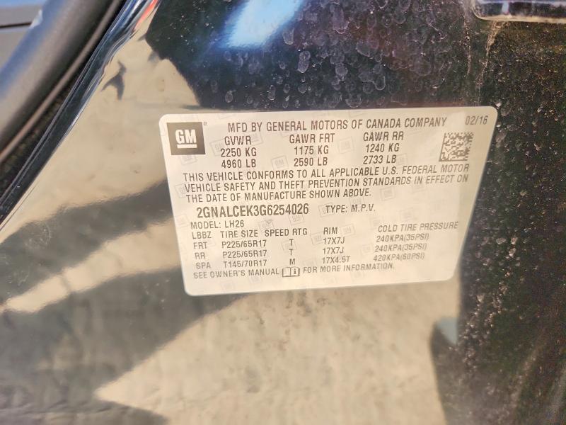 Aukcja sprzedaży 2016 Chevrolet Equinox, vin: 2GNALCEK3G6254026, numer aukcji: 66303476