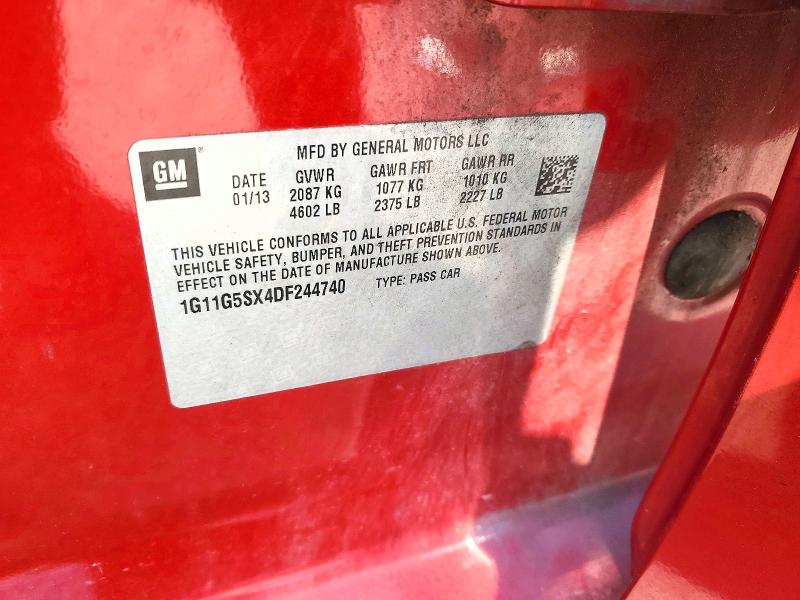Продажа на аукционе авто 2013 Chevrolet Malibu, vin: 1G11G5SX4DF244740, номер лота: 65816236