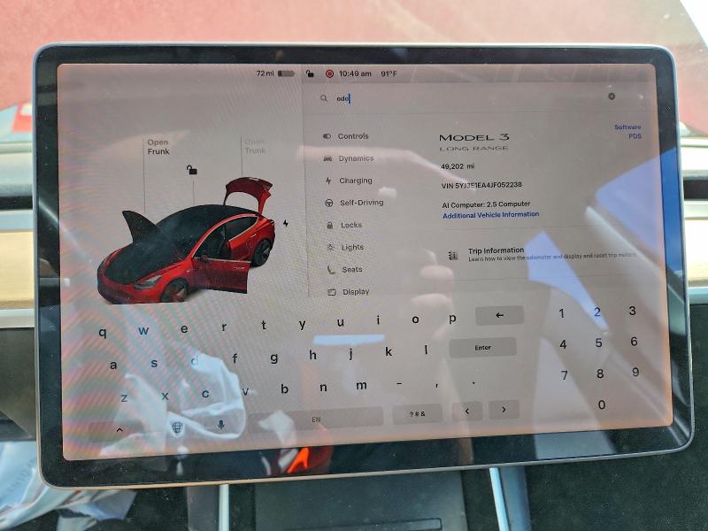 64486036 :رقم المزاد ، 5YJ3E1EA4JF052238 vin ، 2018 Tesla Model 3 مزاد بيع